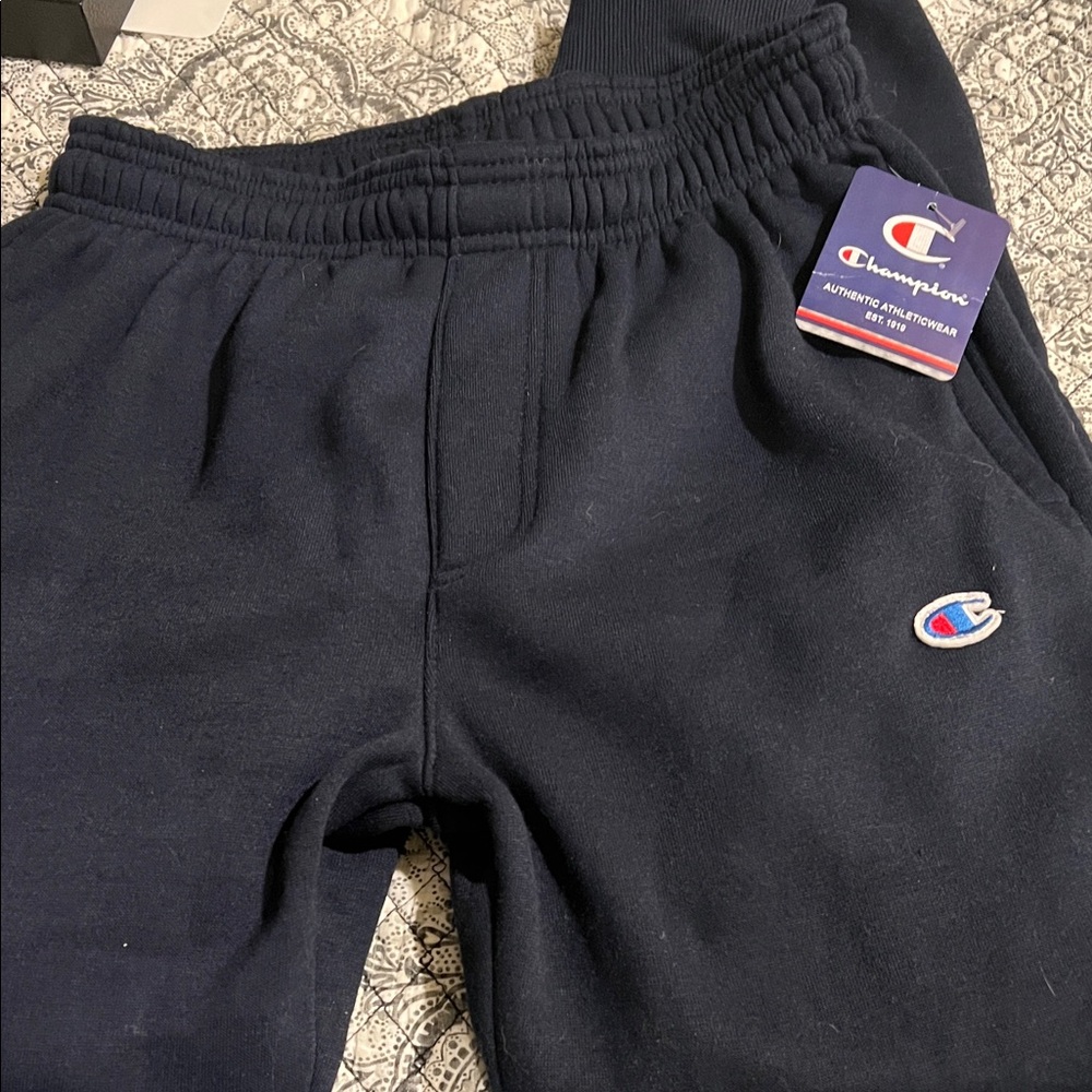 Champion men’s  Dark Navy Joggers with Logo Patch